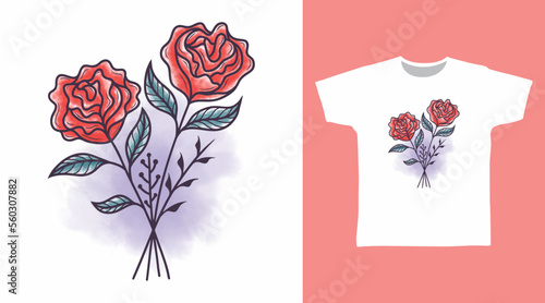 Rosses hand drawn t shirt and apparel design concept photo