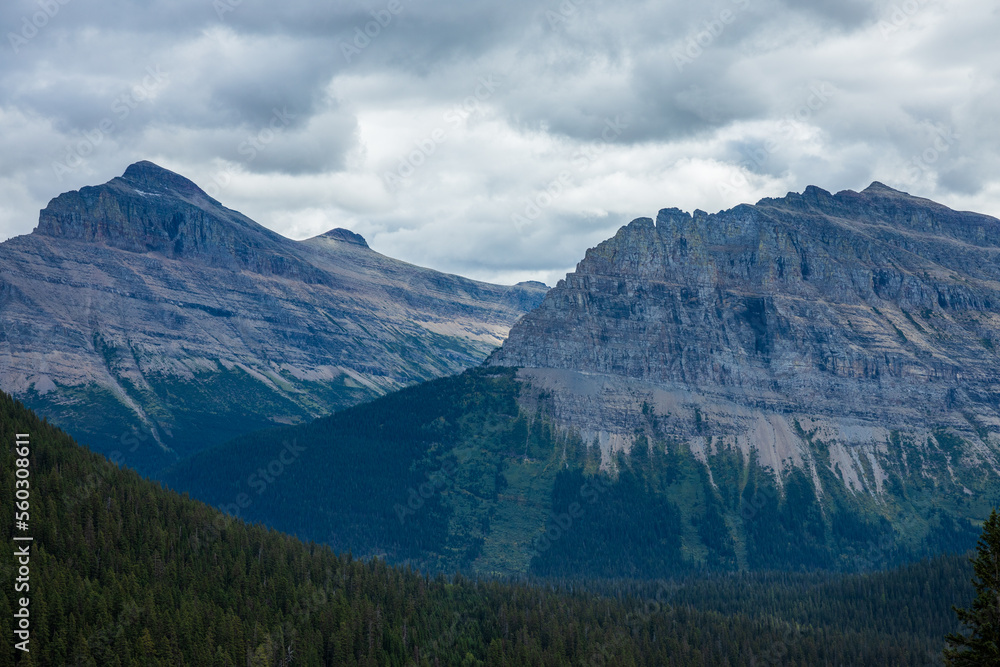 Montana mountain close up with overcast skies