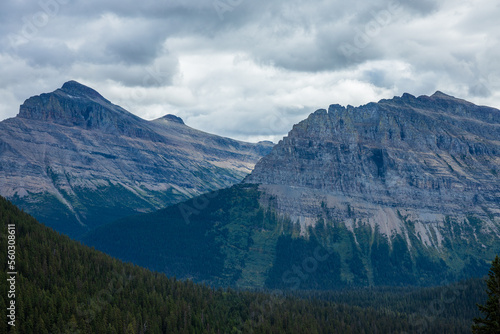Montana mountain close up with overcast skies