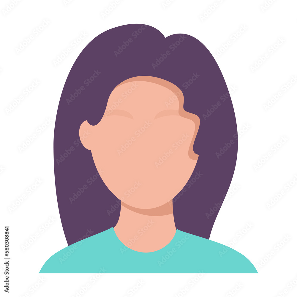 Portrait of a girl. Avatar for social networks. Vector illustration. 