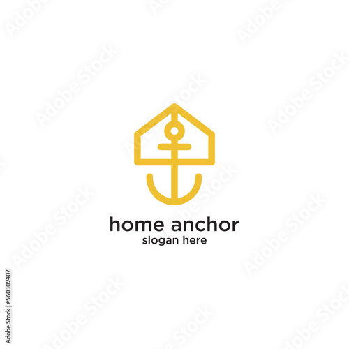 Print op canvas home anchor line art logo design