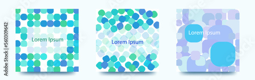 歪んだ丸が集合したパターンの　ベクターテンプレートカード/背景/壁紙/名刺