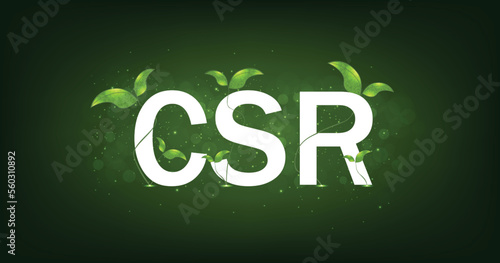 CSR symbol concept design.Corporate social responsibility and giving back to the community on a green background. modern business concept.