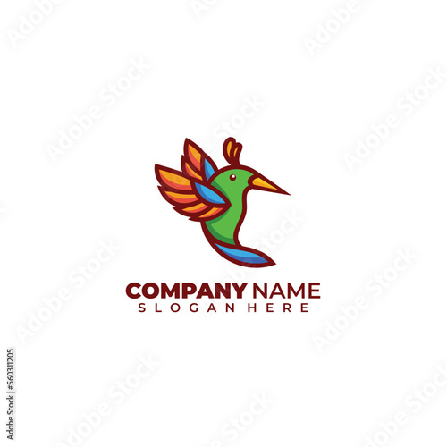 colibri colorful logo vector illustration design template