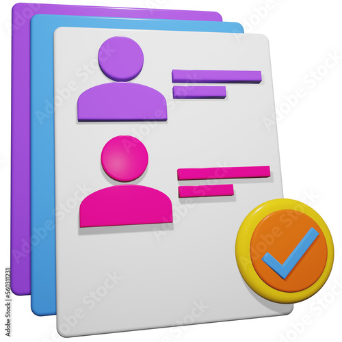 office client list 3d icon