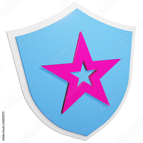 3d shield and stars, data protection