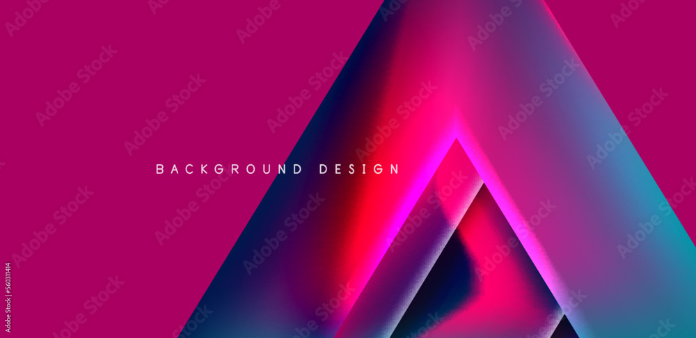 Futuristic triangle vector abstract background with colorful fluid gradients - obrazy, fototapety, plakaty 