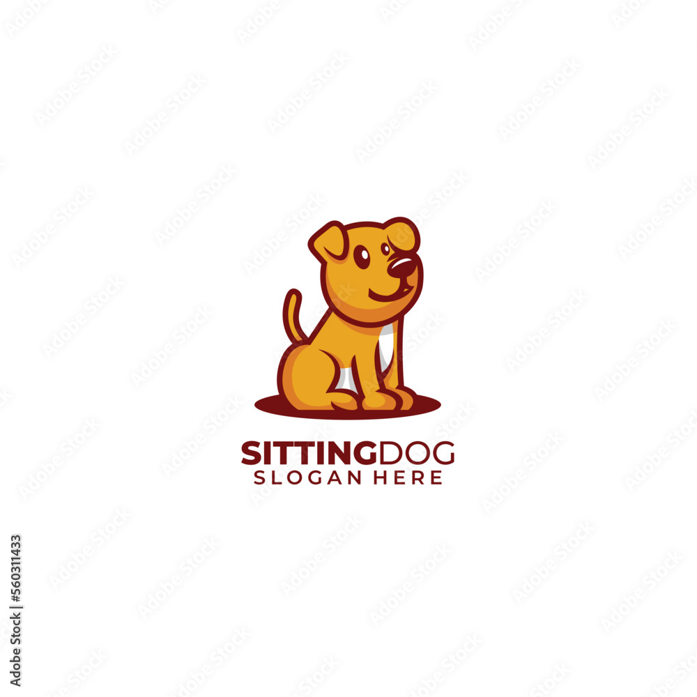 cute dog illustration logo template icon cute dog illustration logo template icon