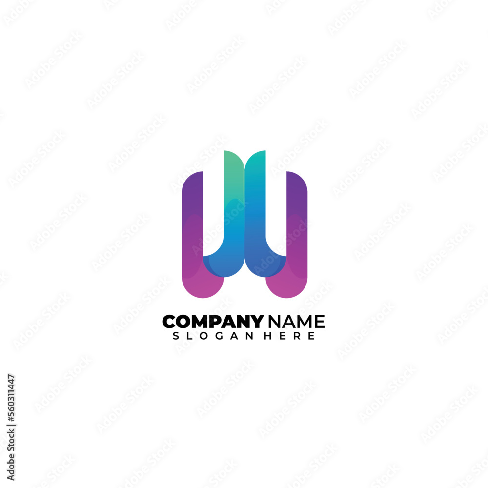 letter w logo illustration template gradient colorful letter w logo illustration template gradient colorful