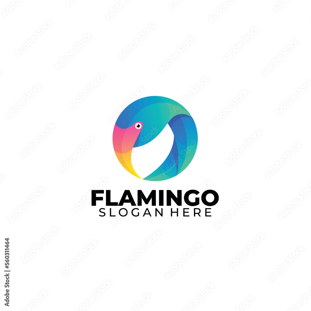 flamingo icon logo gradient color template flamingo icon logo gradient color template