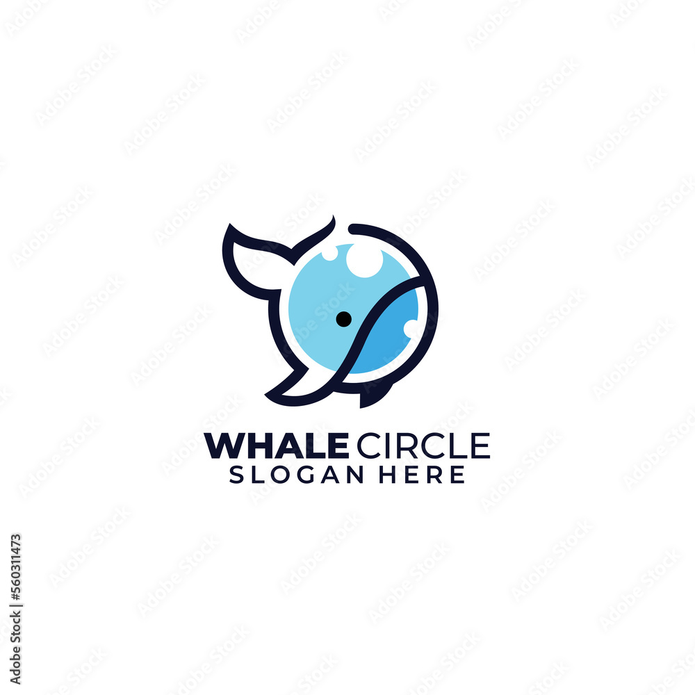 whale circle logo template icon design whale circle logo template icon design