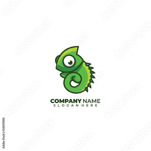 chameleon design colorful logo gradient template