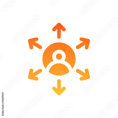 outsourcing flat gradient icon