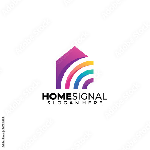 home logo design colorful template