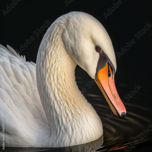 Obraz na plátně head of a swan in the lake