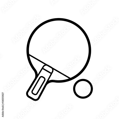 Simple And Clean Ping Pong Outline Vector Icon Illustration