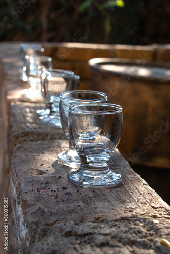 glass of water on the table