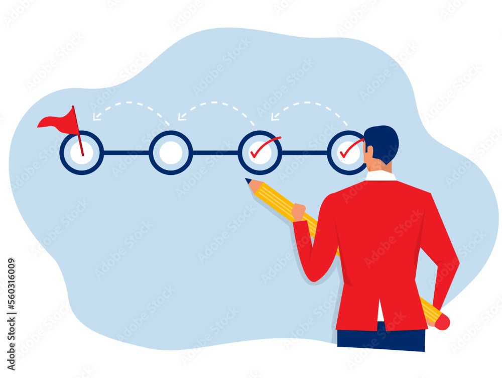 Businessman checklist ,businessman holding pencil tick all completed task checkbox,achievement , tasks or project concept of success Vector Illustration. Businessman checklist ,businessman holding pencil tick all completed task checkbox,achievement , tasks or project concept of success Vector Illustration.