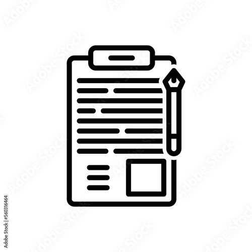 Black line icon for amend