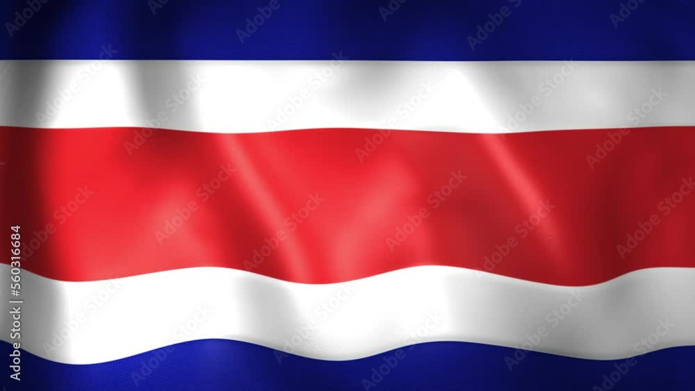 Animation of Costa Rican flag. 4K. Costa Rica flag flying, Republic of ...