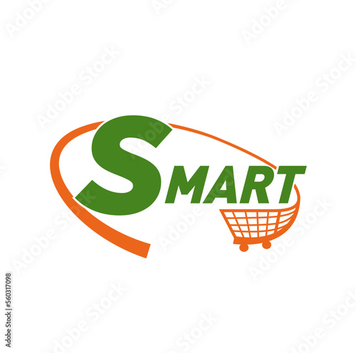 Smart mart vector icon. S mart typography logo.