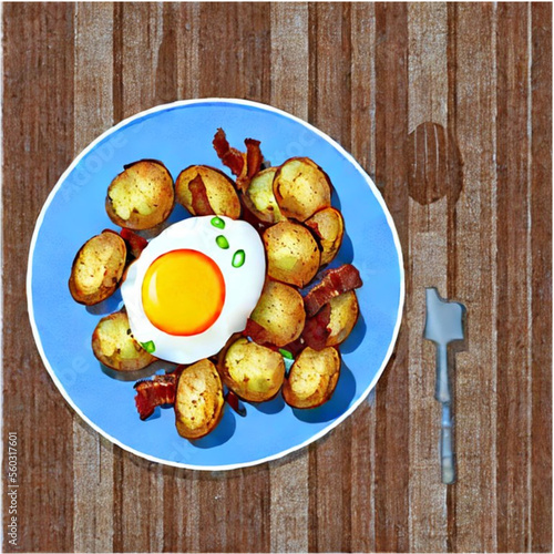 Bratkartoffeln mit Speck und Spiegelei
