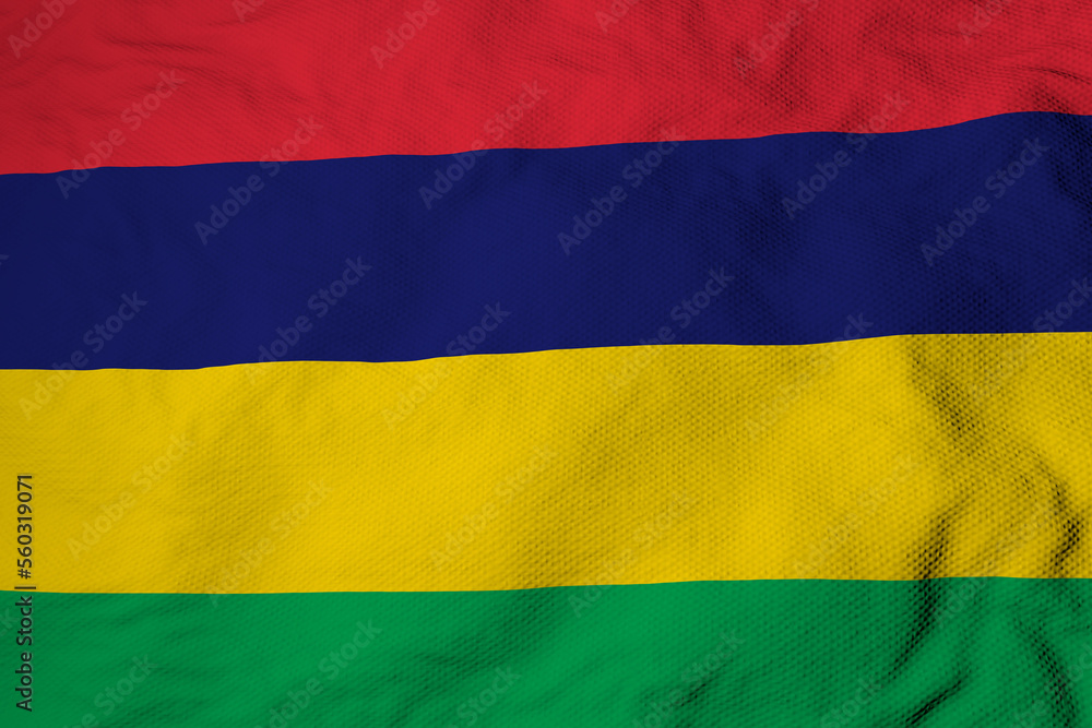 Fototapeta premium Waving Flag of Mauritius in 3D rendering