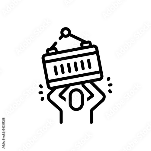 Black line icon for overhead