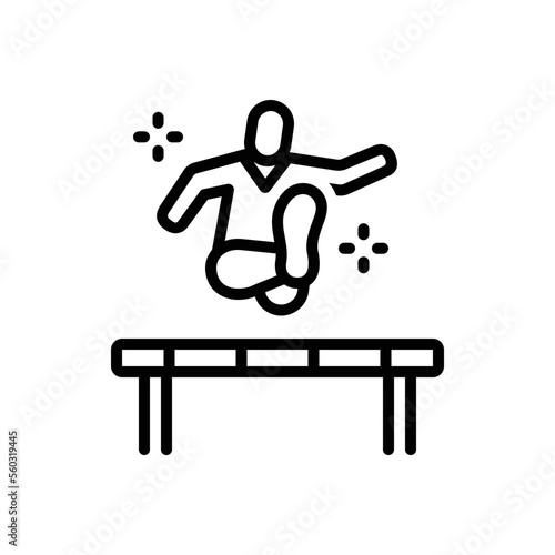 Black line icon for athletics