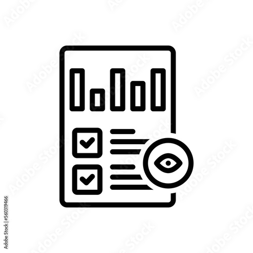 Black line icon for brief