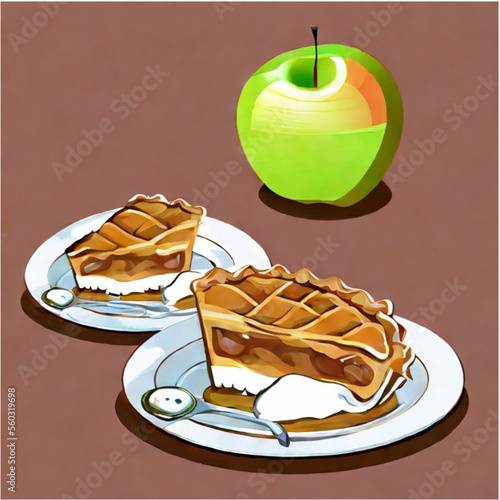 Apfelkuchen mit Sahne und Kaffee