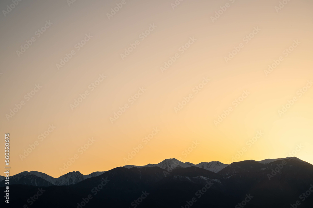 夕方の木曽山脈