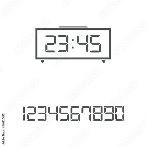 digital clock on white background 