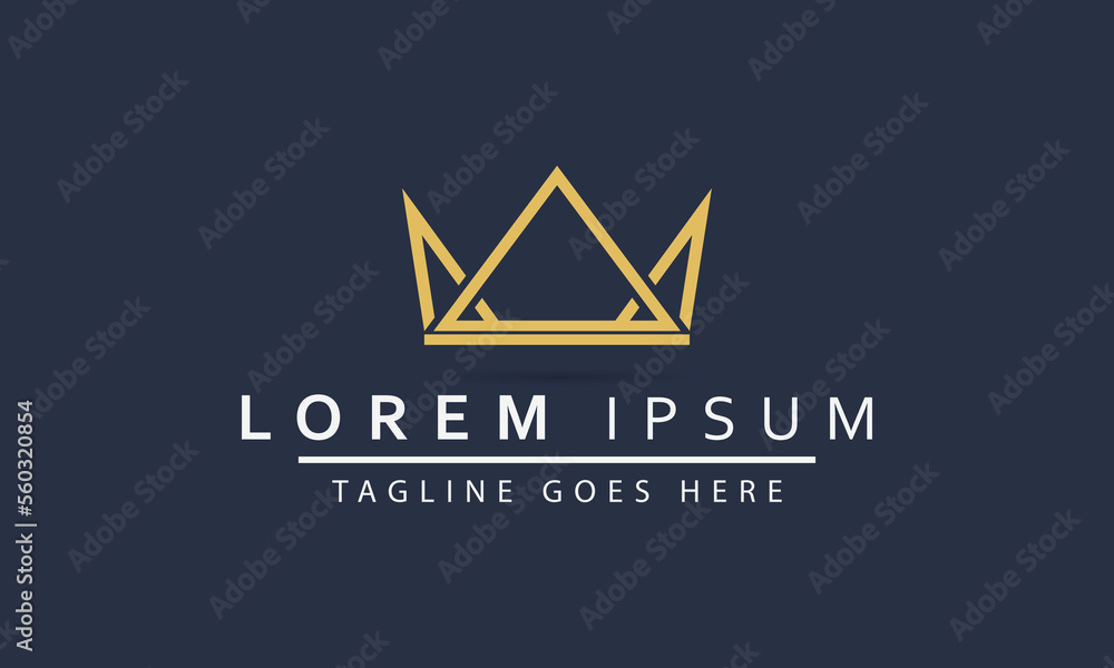 Fototapeta premium Ornamental Crown Line Logo Template Illustration Design
