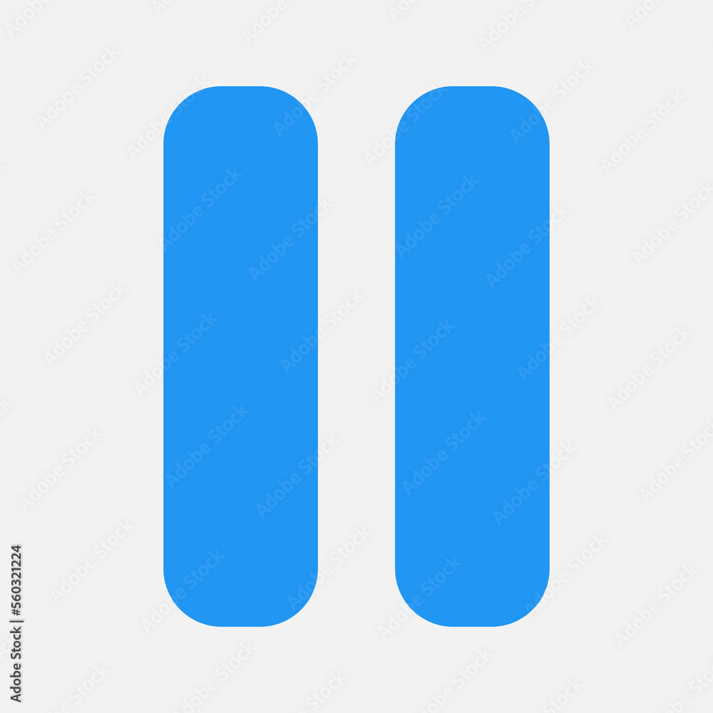 Pause icon in flat style about multimedia, use for website mobile app presentation Pause icon in flat style about multimedia, use for website mobile app presentation