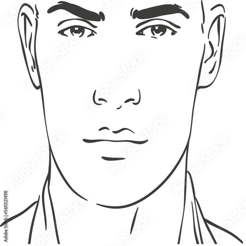 man's face made with thin lines