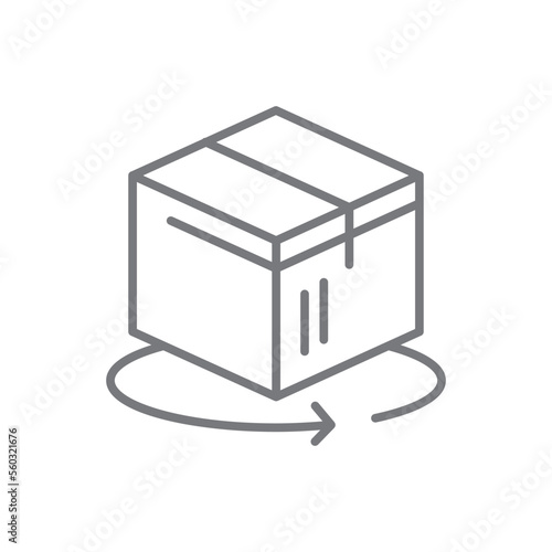 Return Delivery service icon with black outline style. Related to order tracking, delivery home, warehouse, truck, scooter, courier and cargo icons. Shipping symbol. Vector illustration