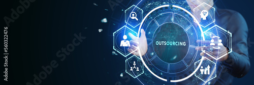 Business, Technology, Internet and network concept. Outsourcing Human Resources.