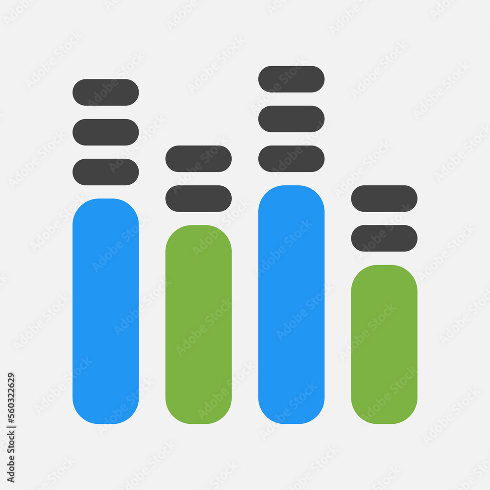 Sound bars icon in flat style about multimedia, use for website mobile app presentation Sound bars icon in flat style about multimedia, use for website mobile app presentation