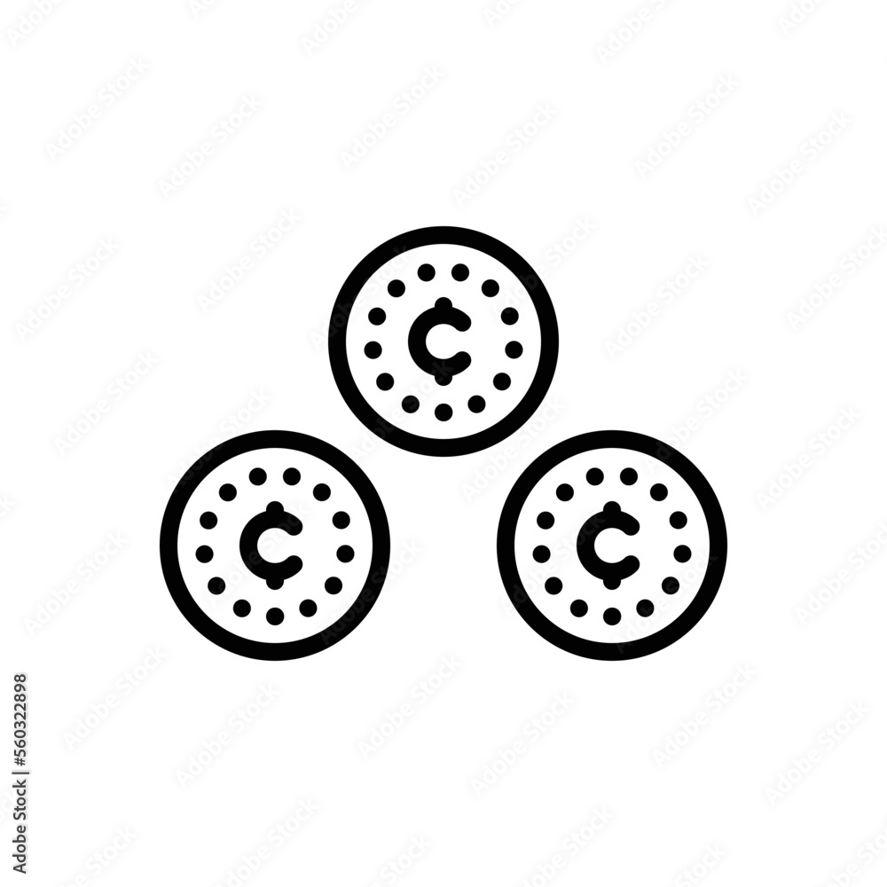 Black line icon for cents Black line icon for cents