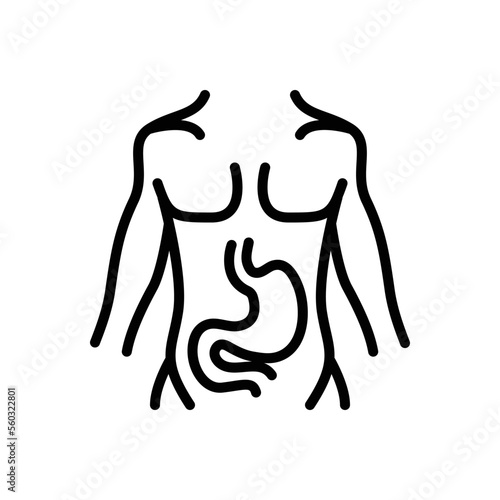 Black line icon for stomach