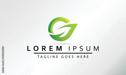 Eco Letter Leaf Logo Template, Green Gradient Color