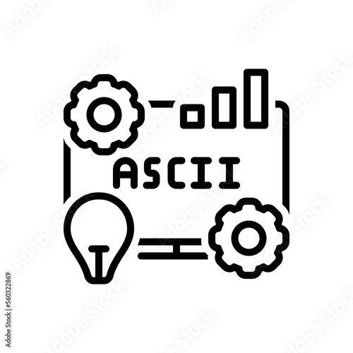 Black line icon for ascii