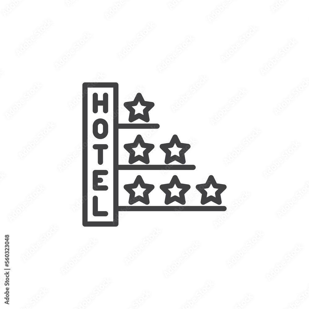 Obraz premium Hotel star ratings line icon