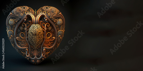 Heart for valentine's day, cute heart made using artificial intelligence to be used as a card or with romantic words