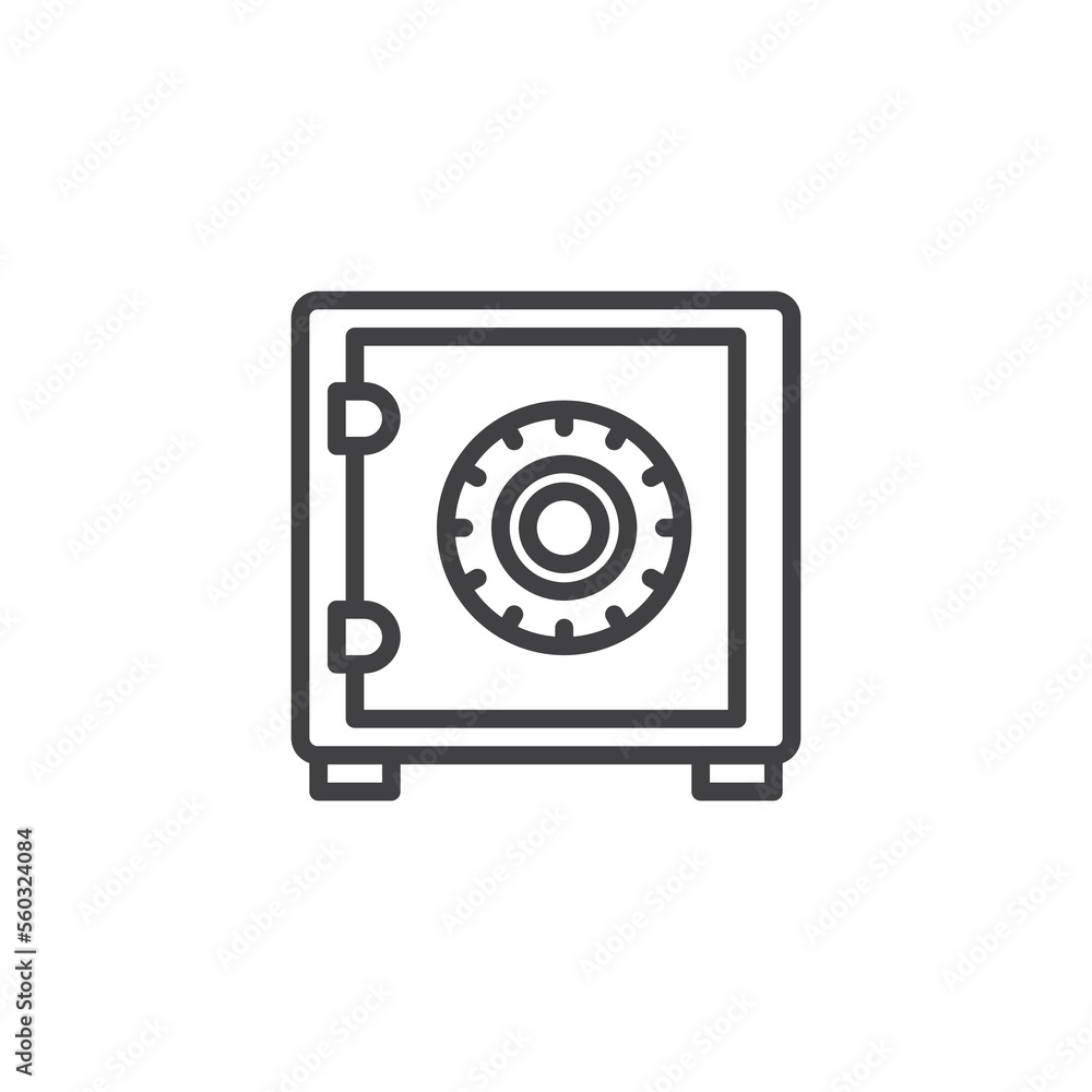 Money safe line icon Money safe line icon