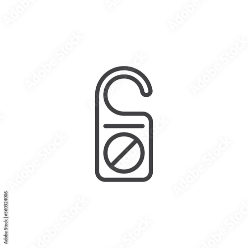 Hotel door hanger line icon