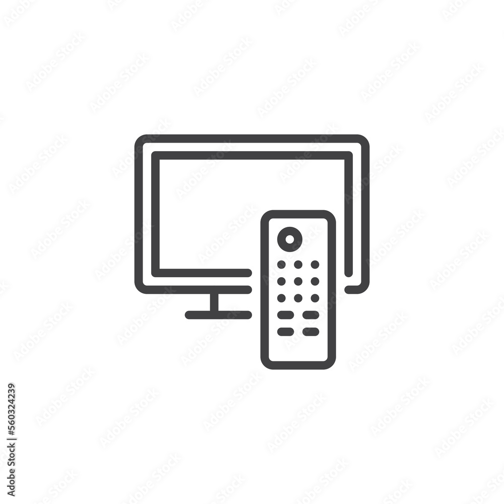 TV remote control line icon TV remote control line icon