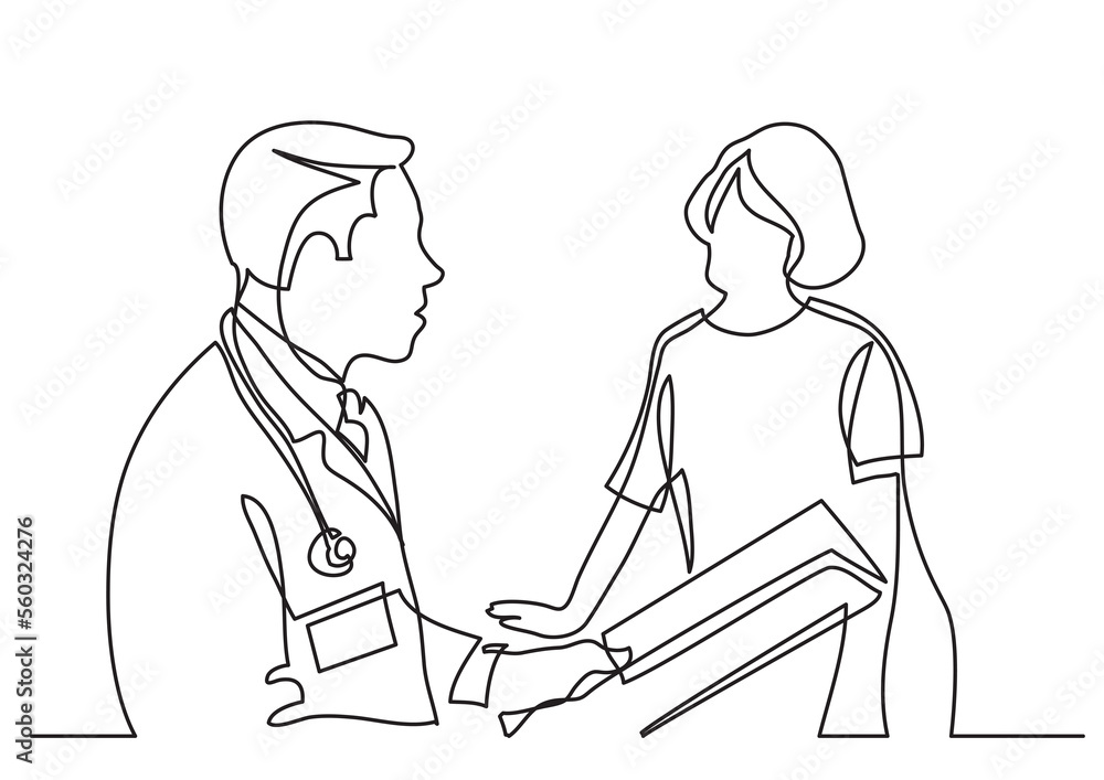 continuous line drawing doctor consults with patient - PNG image with transparent background continuous line drawing doctor consults with patient - PNG image with transparent background