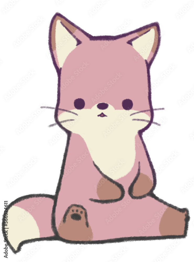 Obraz premium 擬人化したきつね